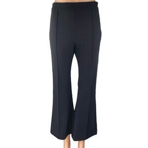 Adam Lippes Women's Black High Waist Flared Bootcut Trousers Dress Pants Size S